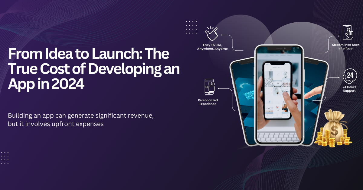 The image is stating about app development cost in 2024